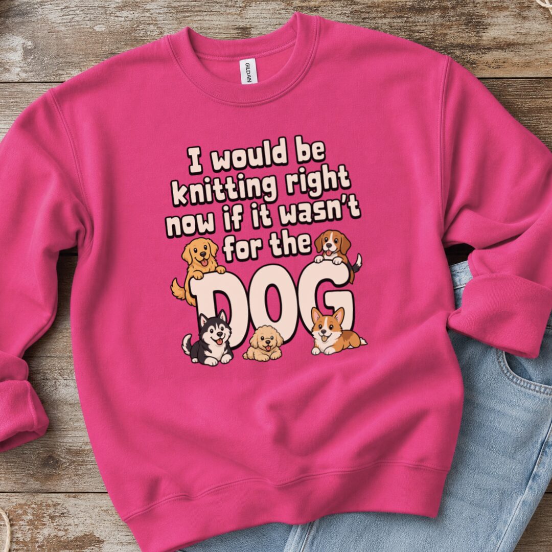 The Dog Stopped Me Sweatshirt Bright Pink t-shirt