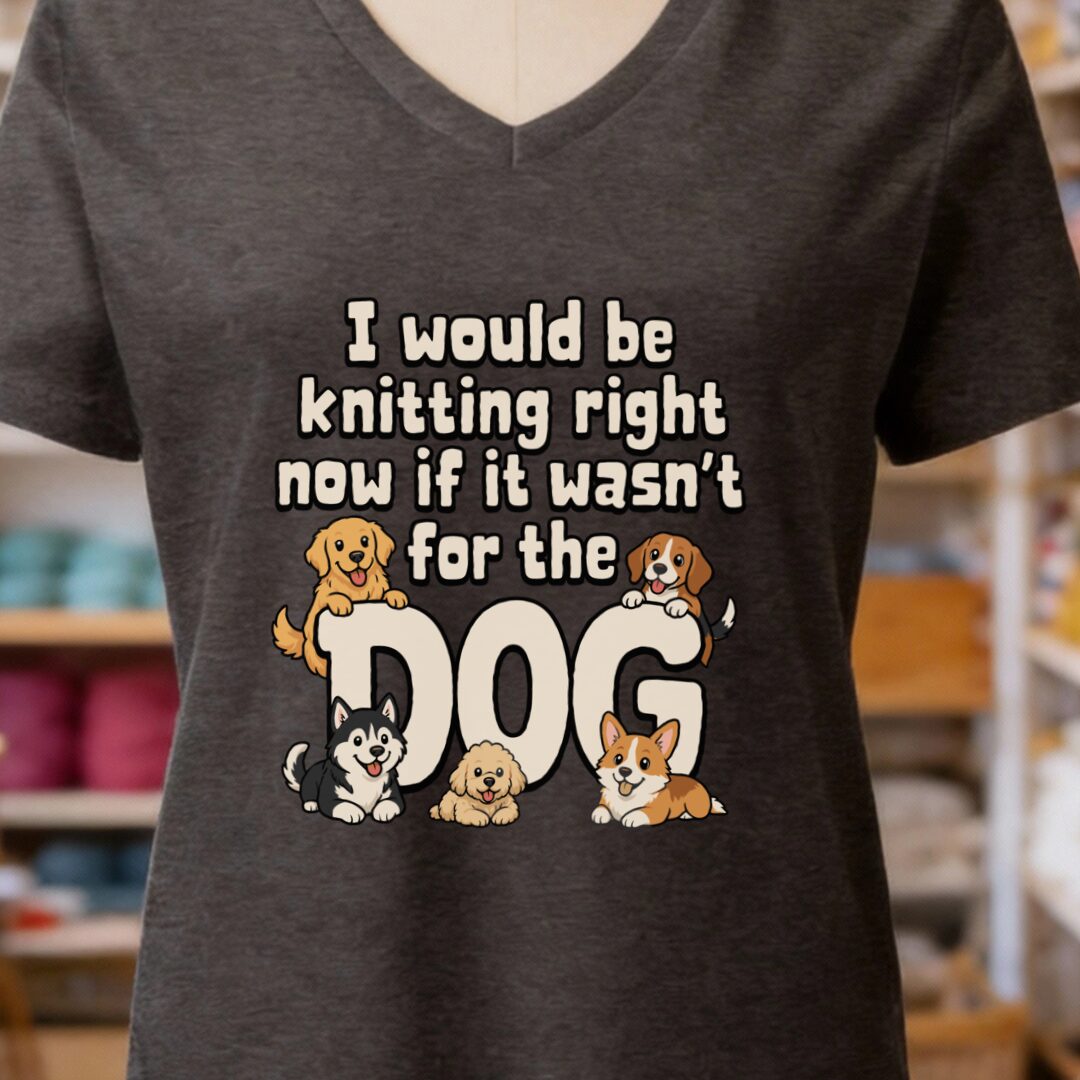 The Dog Stopped Me V-Neck T-Shirt Dark Grey t-shirt