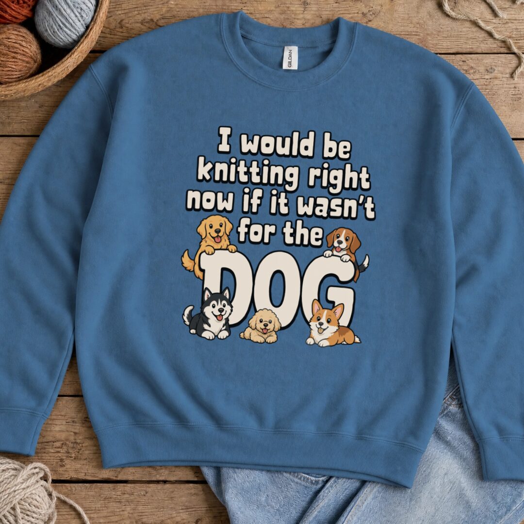 The Dog Stopped Me Sweatshirt Indigo Blue t-shirt