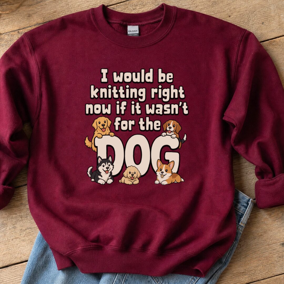 The Dog Stopped Me Sweatshirt Maroon t-shirt