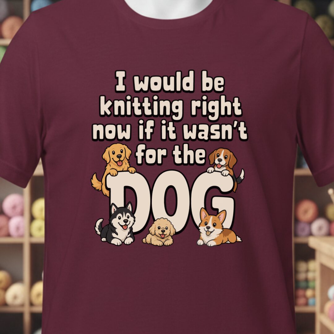 The Dog Stopped Me T-Shirt Maroon t-shirt