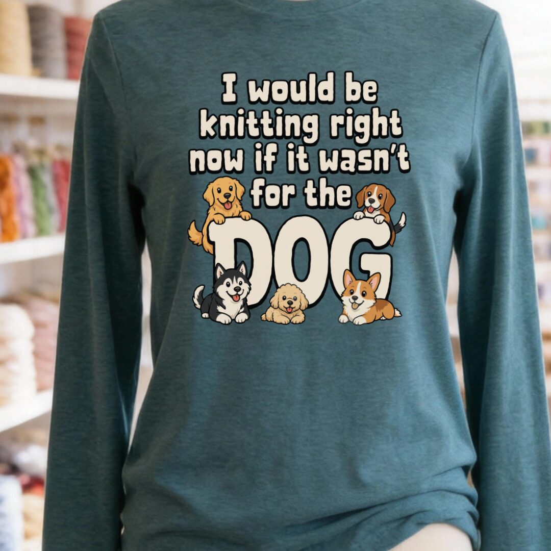 The Dog Stopped Me Teal Blue Long Sleeve Tee.jpg