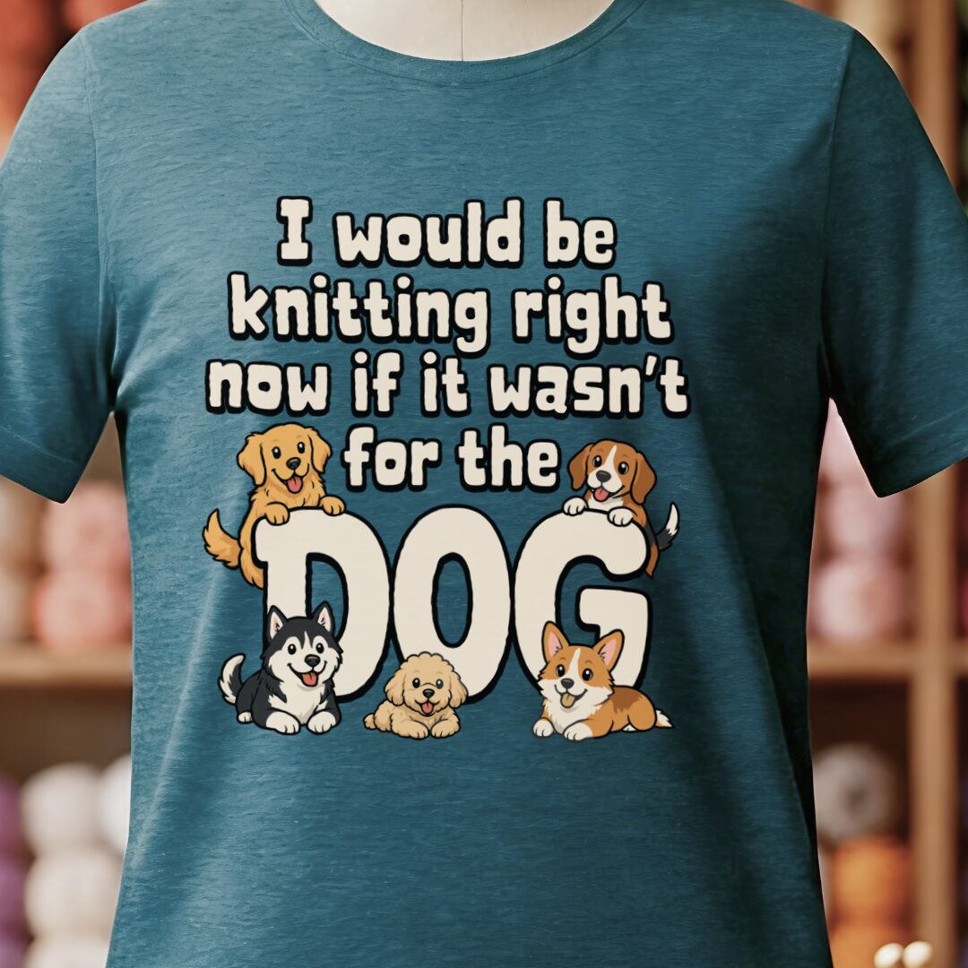 The Dog Stopped Me T-Shirt Teal Blue t-shirt