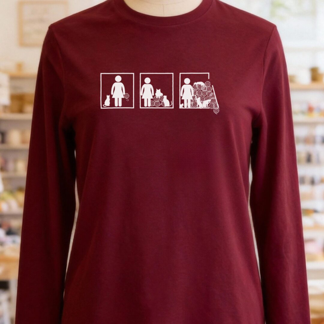 The Inevitable Escalation Long Sleeve Tee Maroon t-shirt