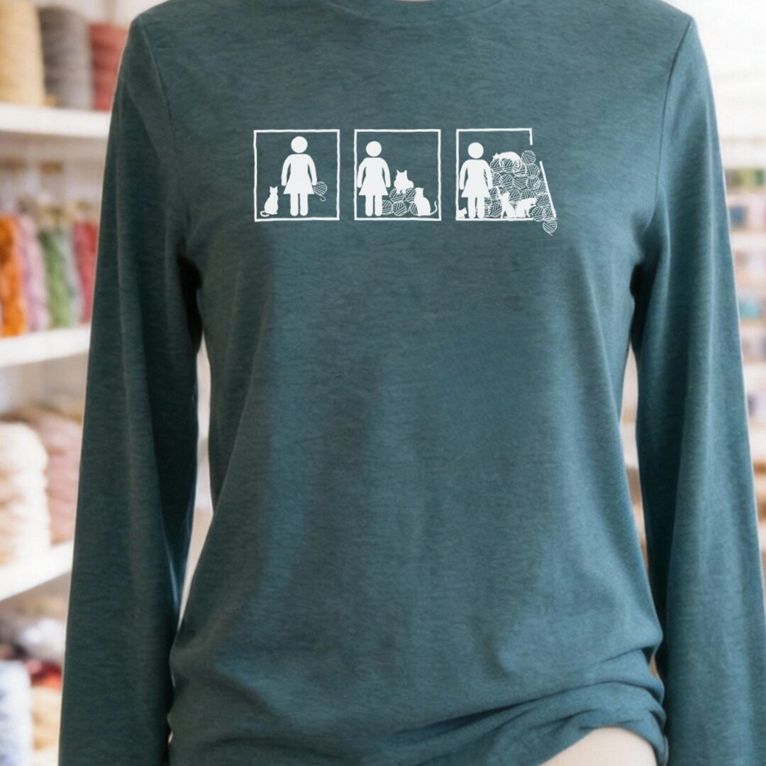 The Inevitable Escalation Long Sleeve Tee Heather Deep Teal t-shirt