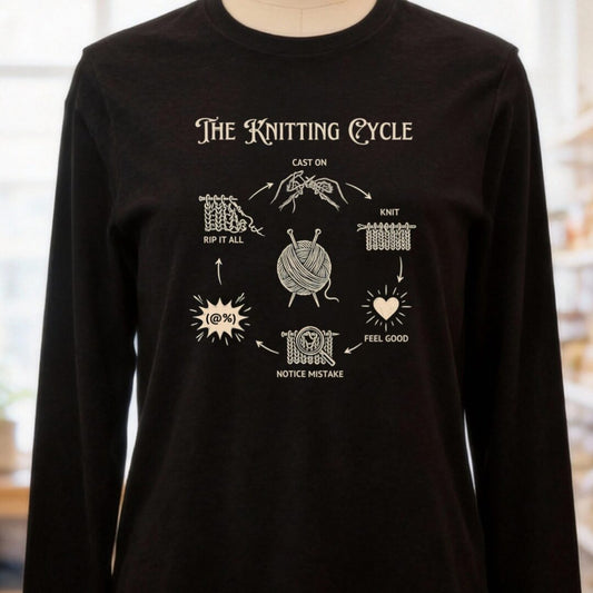 The Knitting Cycle Black Long Sleeve Tee.jpg