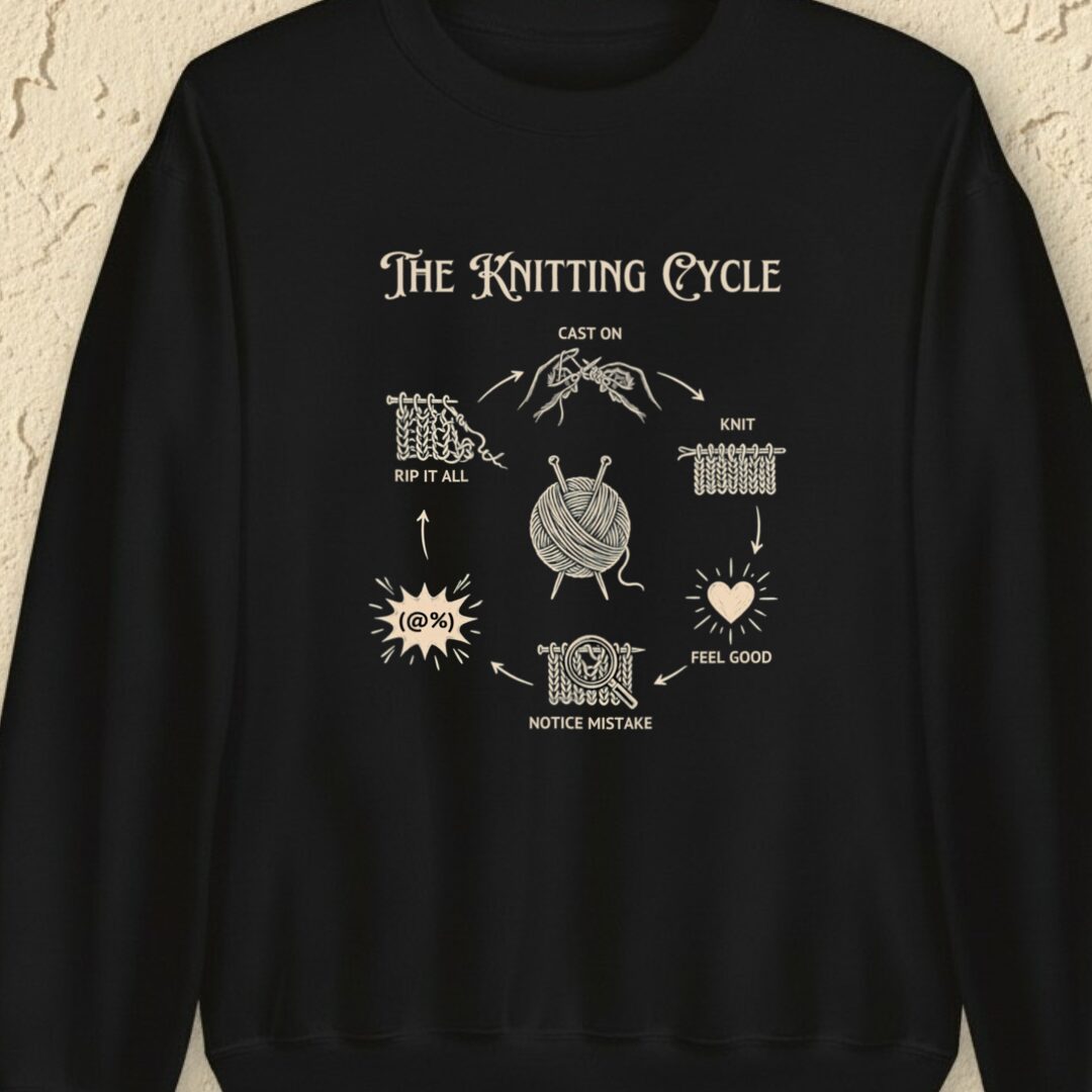 The Knitting Cycle Black Sweatshirt.jpg