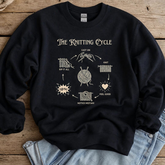 The Knitting Cycle Sweatshirt Black t-shirt