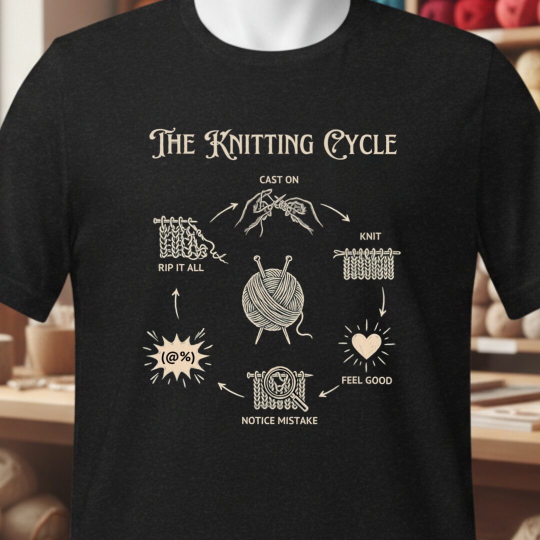 The Knitting Cycle T-Shirt Black t-shirt