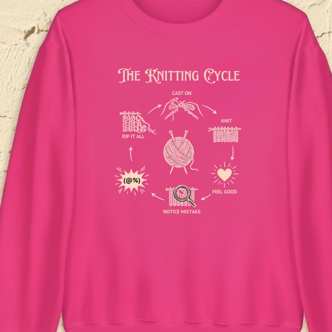 The Knitting Cycle Bright Pink Sweatshirt.jpg