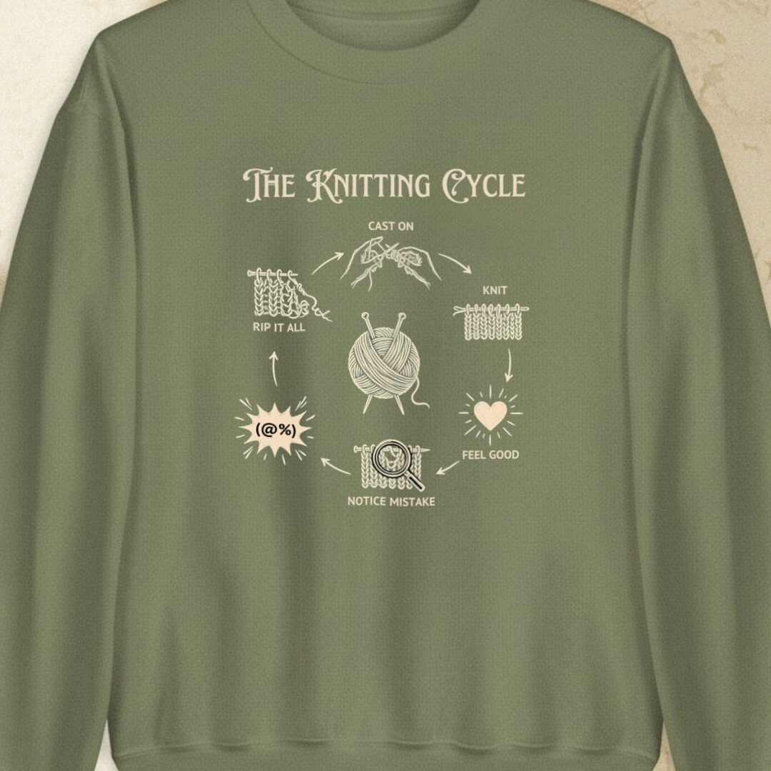 The Knitting Cycle Military Green Sweatshirt.jpg