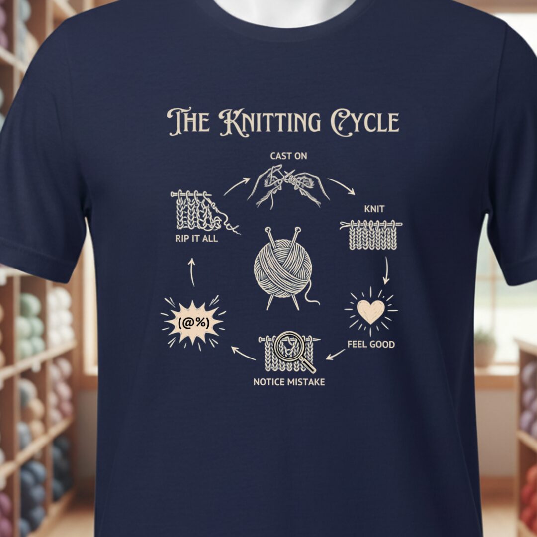The Knitting Cycle T-Shirt Navy t-shirt