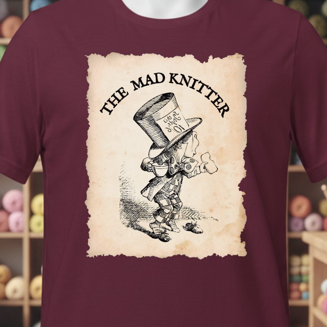 The Mad Knitter T-Shirt Maroon t-shirt