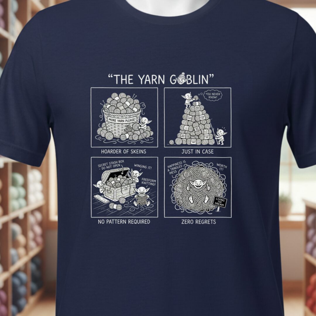 The Yarn Goblin T-Shirt Navy t-shirt