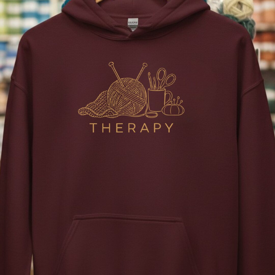 Therapy Hoodie Maroon t-shirt
