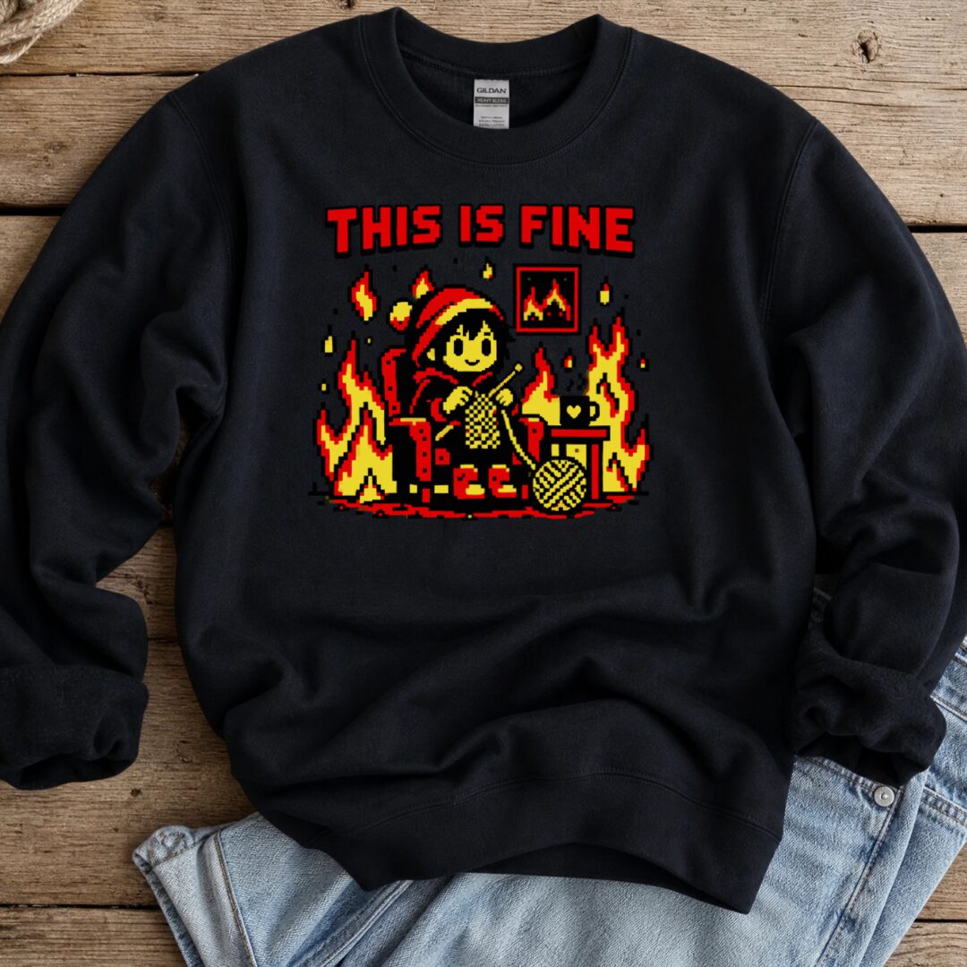 This Is Fine Sweatshirt Black t-shirt