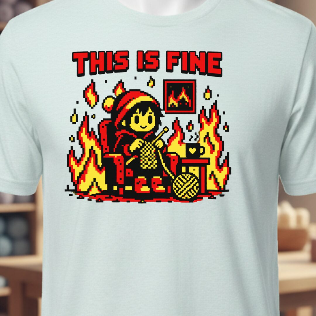 This Is Fine T-Shirt Ice Blue t-shirt