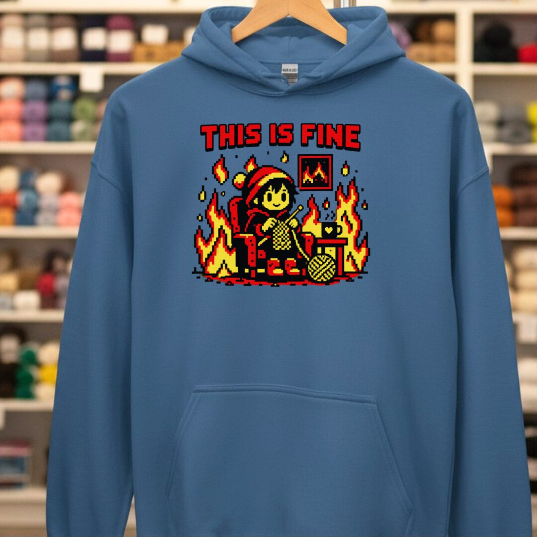 This Is Fine Hoodie Indigo Blue t-shirt