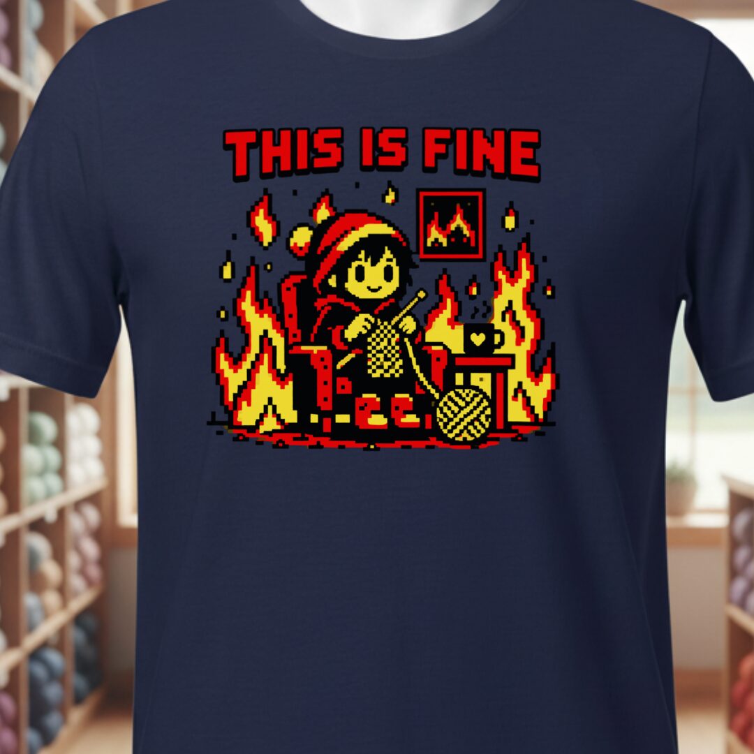 This Is Fine T-Shirt Navy t-shirt