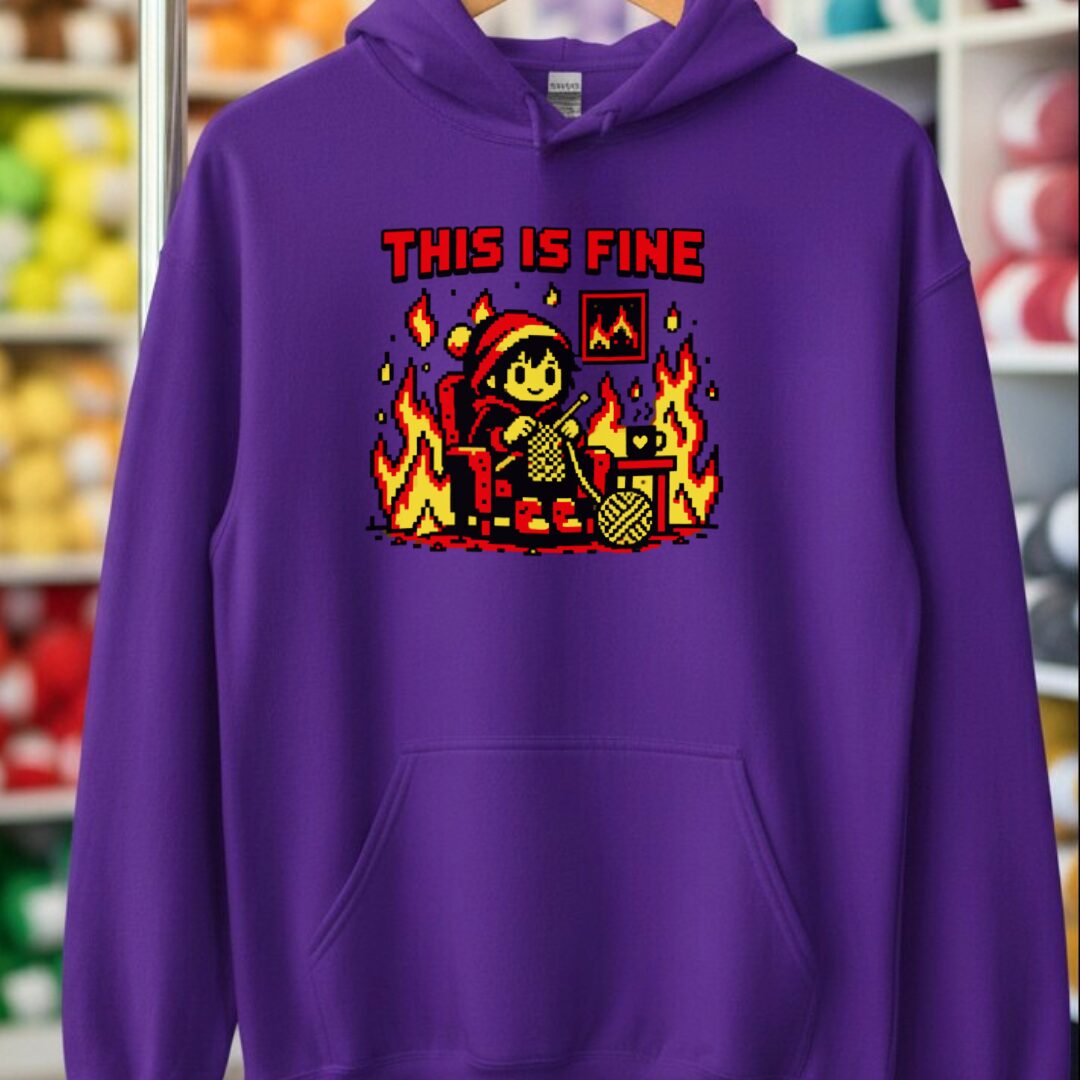 This Is Fine Hoodie Purple t-shirt