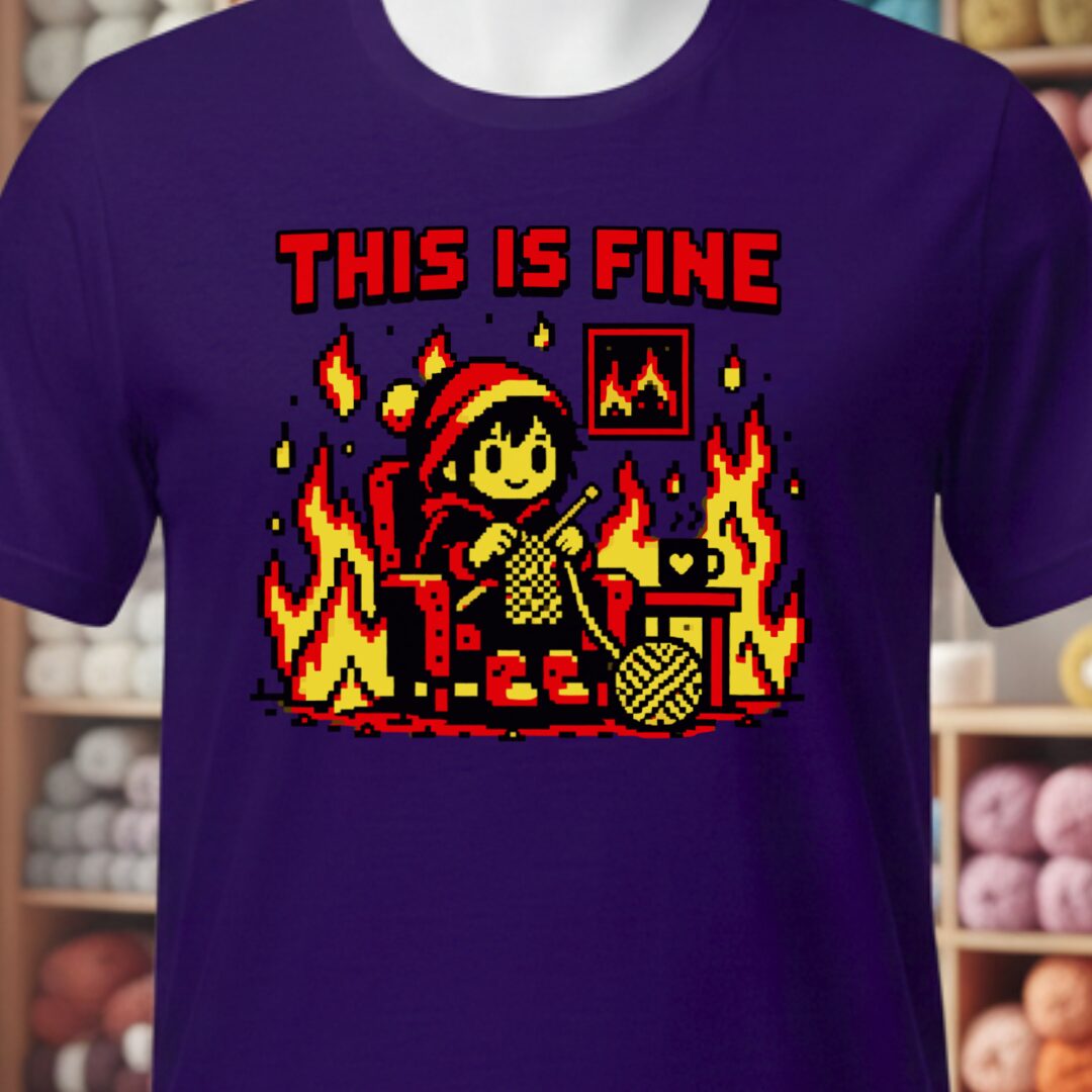 This Is Fine T-Shirt Purple t-shirt