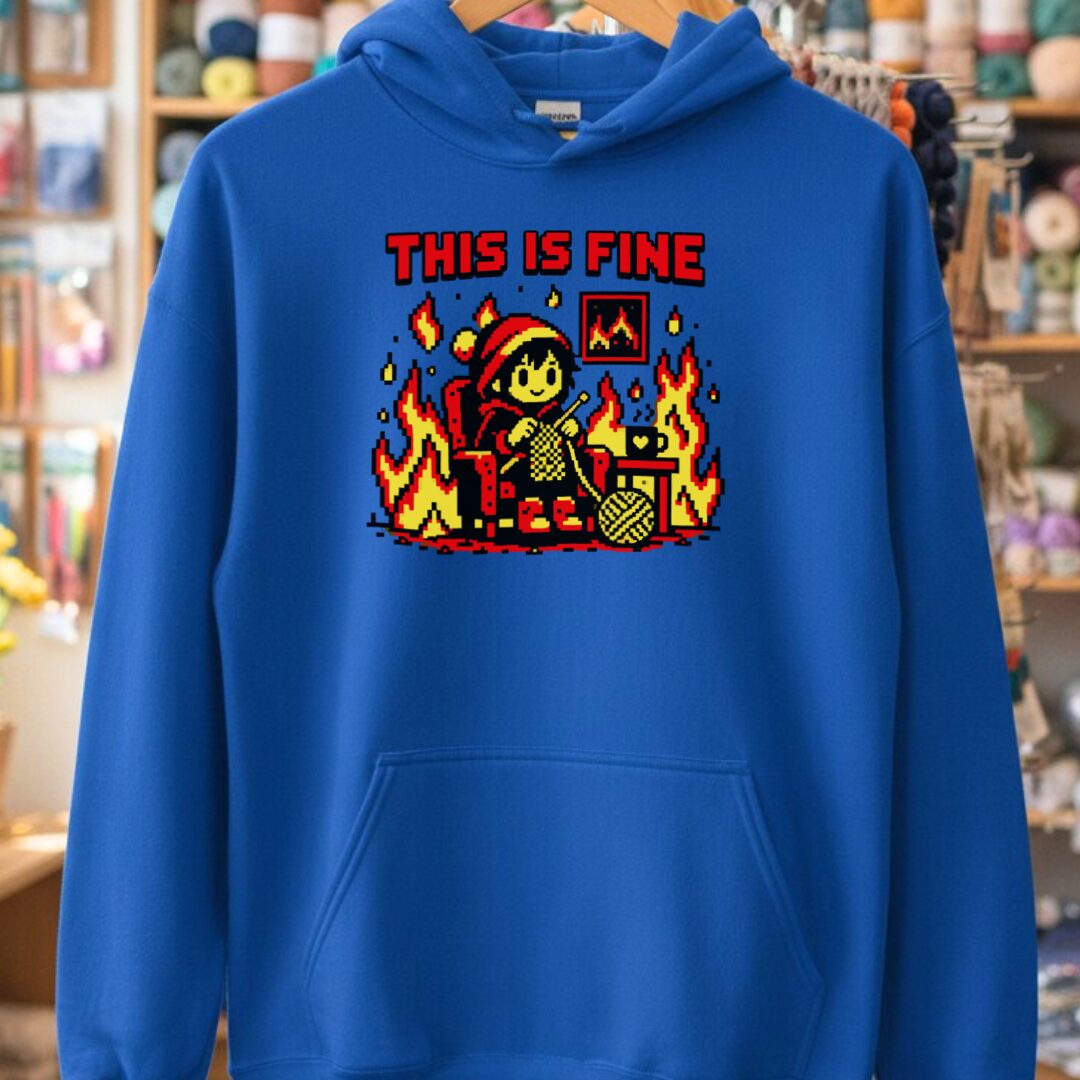 This Is Fine Hoodie Royal t-shirt