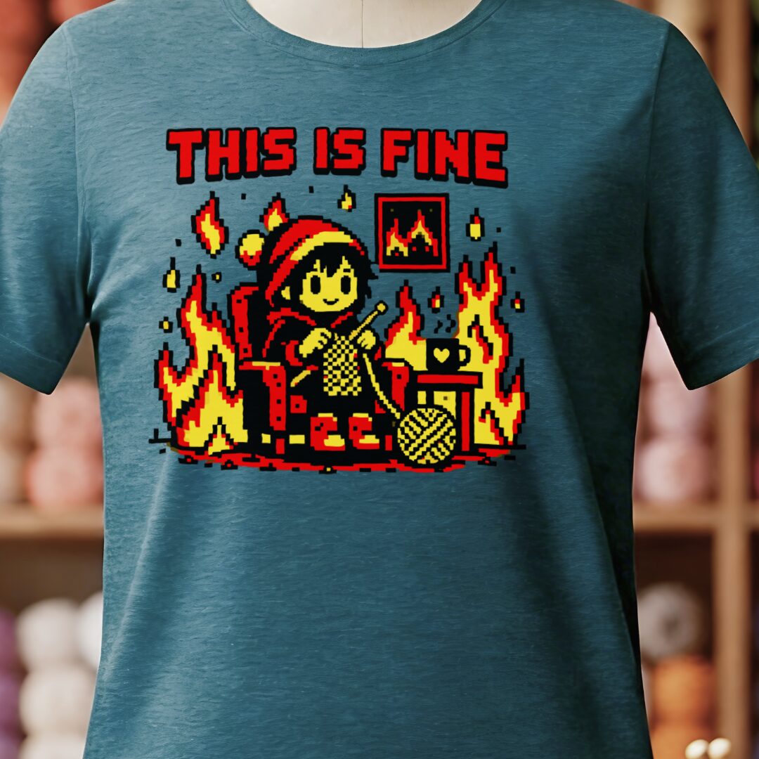This Is Fine T-Shirt Teal Blue t-shirt
