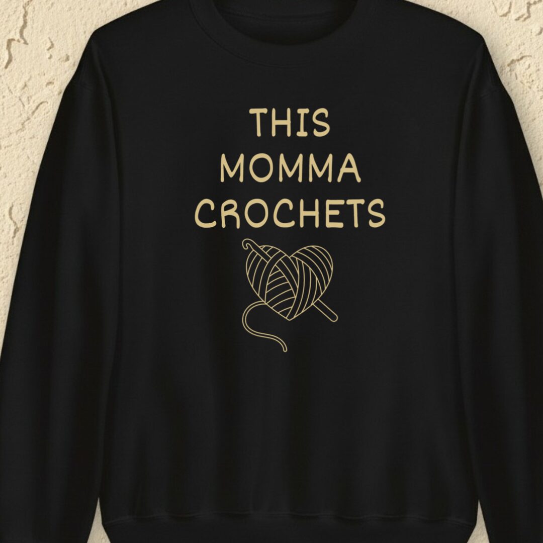 This Mama Crochets Black Sweatshirt.jpg