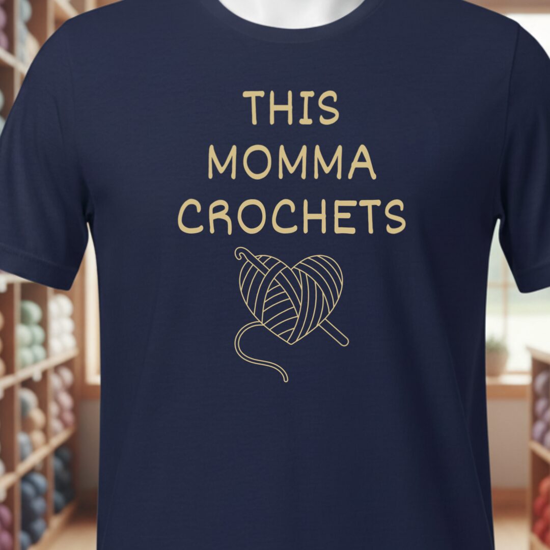 This Mama Crochets T-Shirt Navy t-shirt