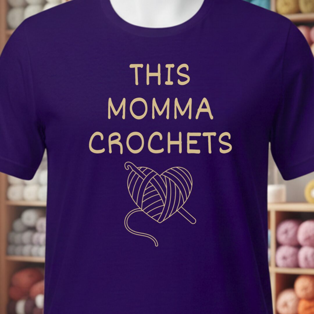 This Mama Crochets T-Shirt Purple t-shirt