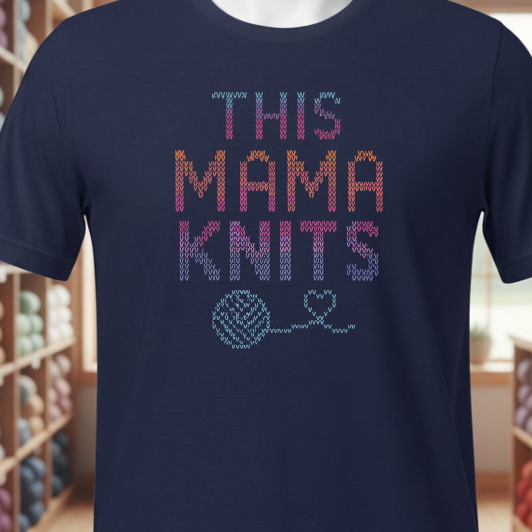 This Mama Knits T-Shirt Navy t-shirt