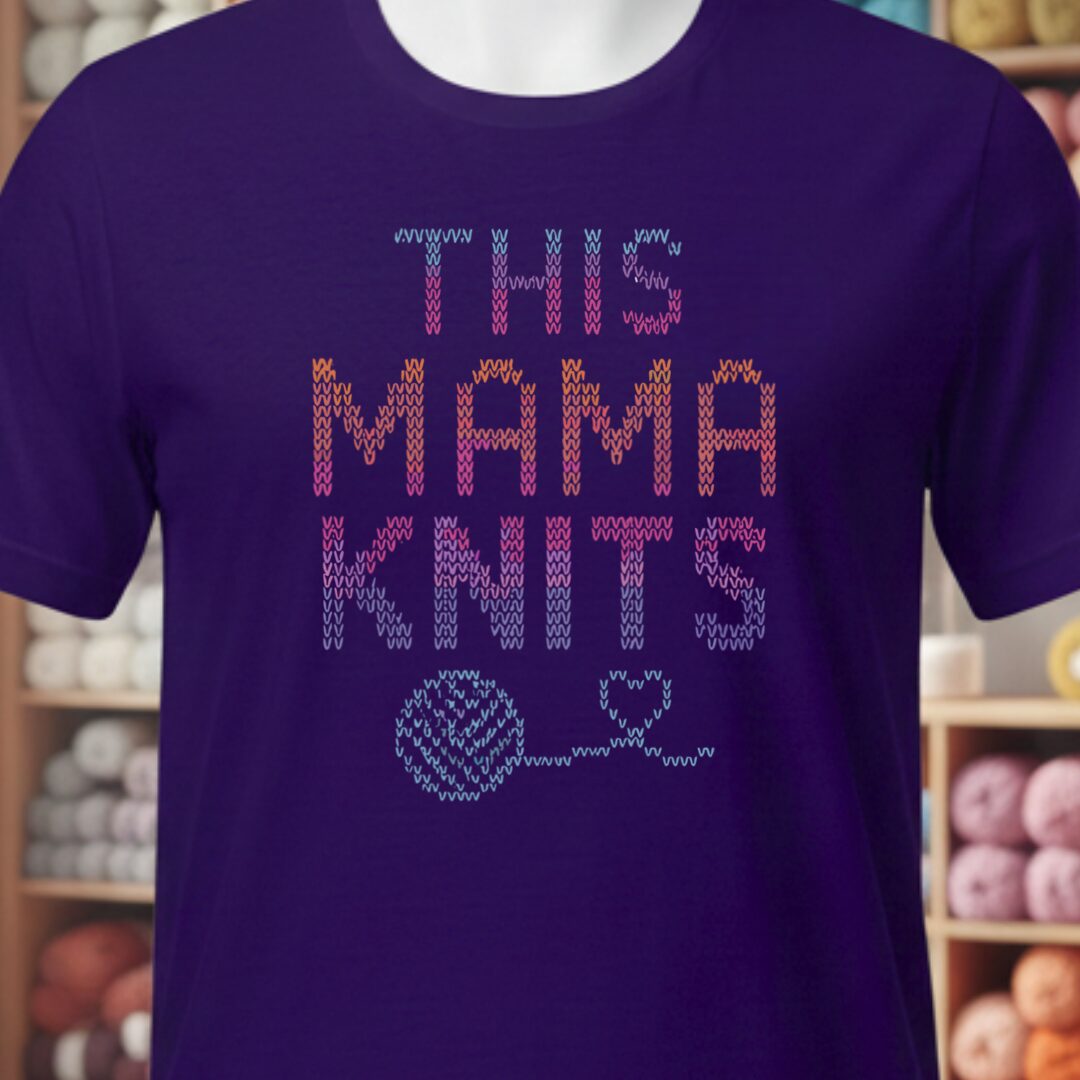This Mama Knits T-Shirt Purple t-shirt
