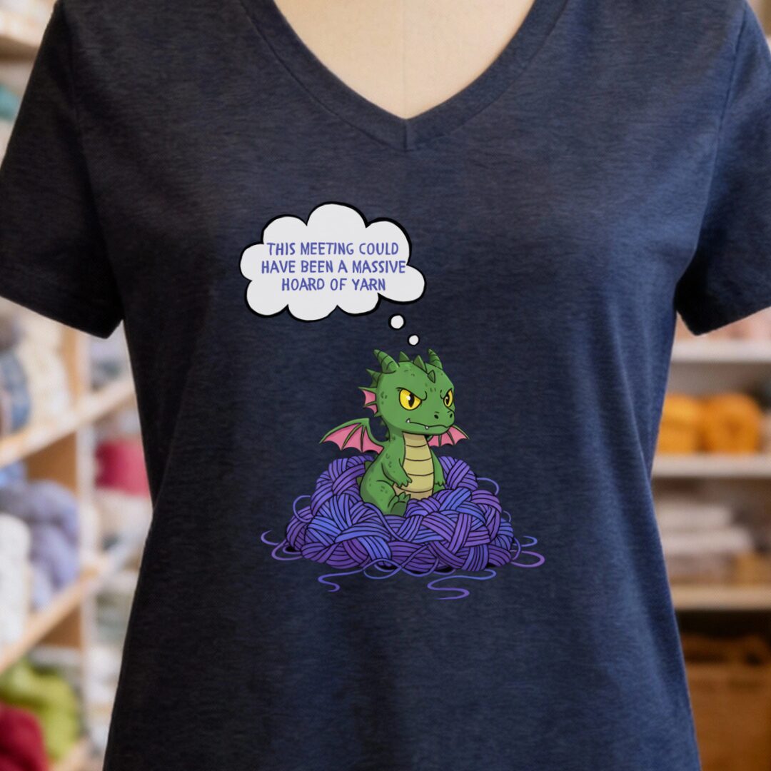 This Meeting V-Neck T-Shirt Navy t-shirt
