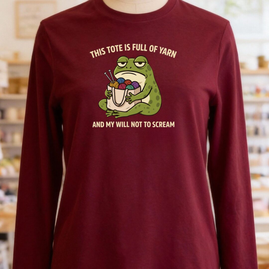 This Tote Long Sleeve Tee Maroon t-shirt