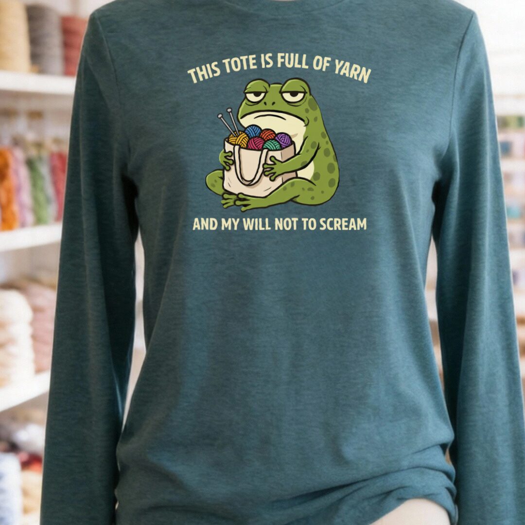 This Tote Long Sleeve Tee Teal Blue t-shirt