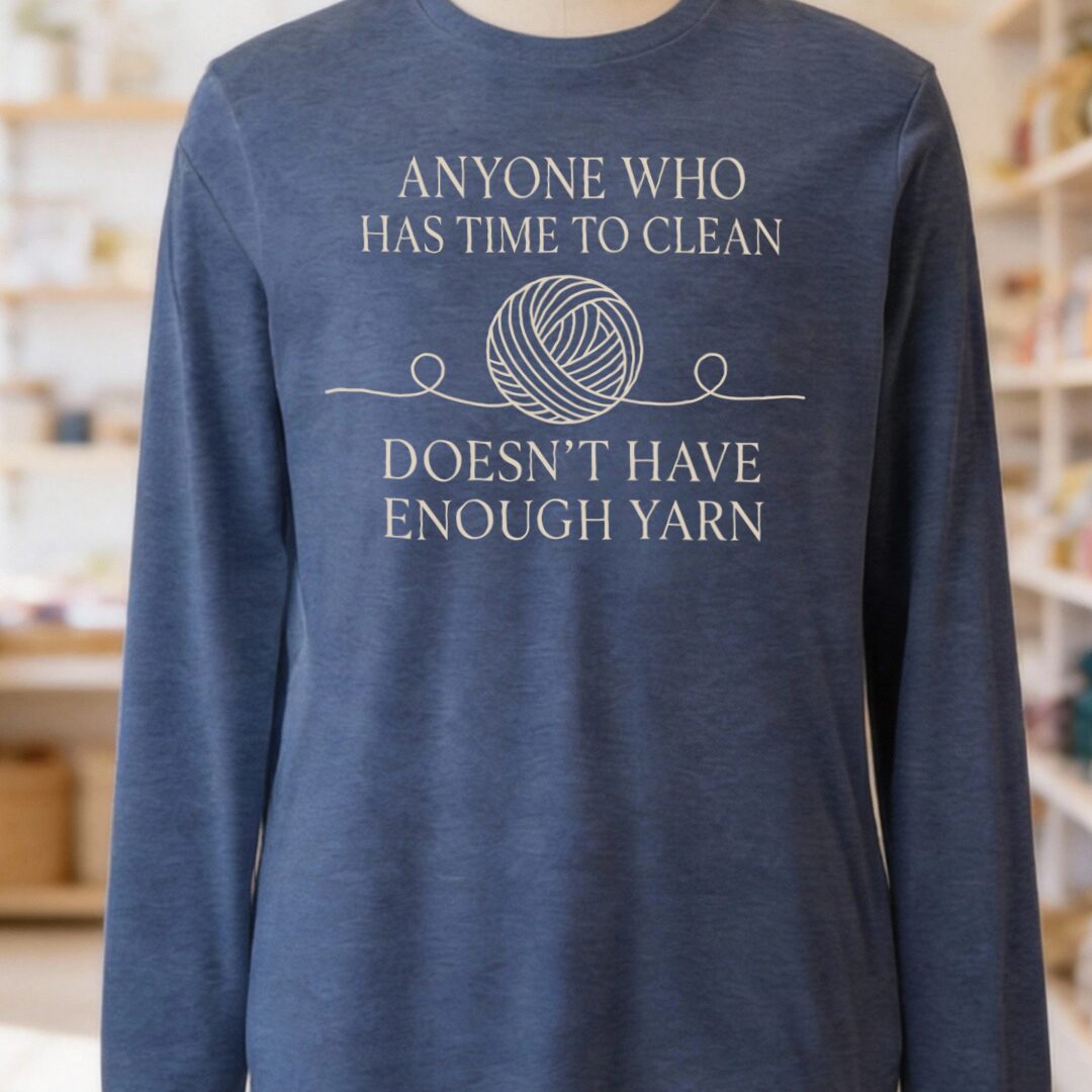 Time To Clean Heather Navy Long Sleeve Tee.jpg