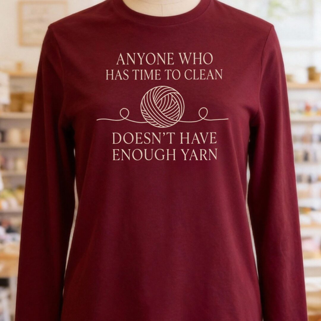 Time To Clean Maroon Long Sleeve Tee.jpg