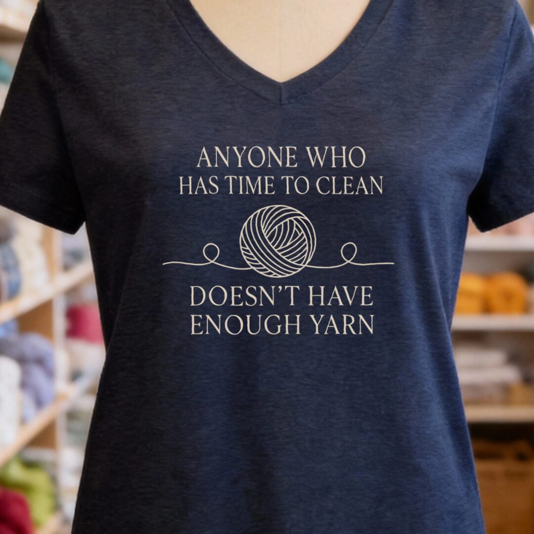 Time To Clean Navy V Neck.jpg