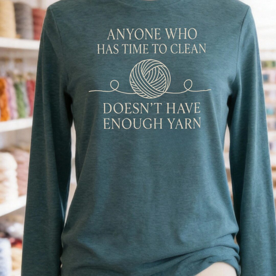 Time To Clean Teal Blue Long Sleeve Tee.jpg