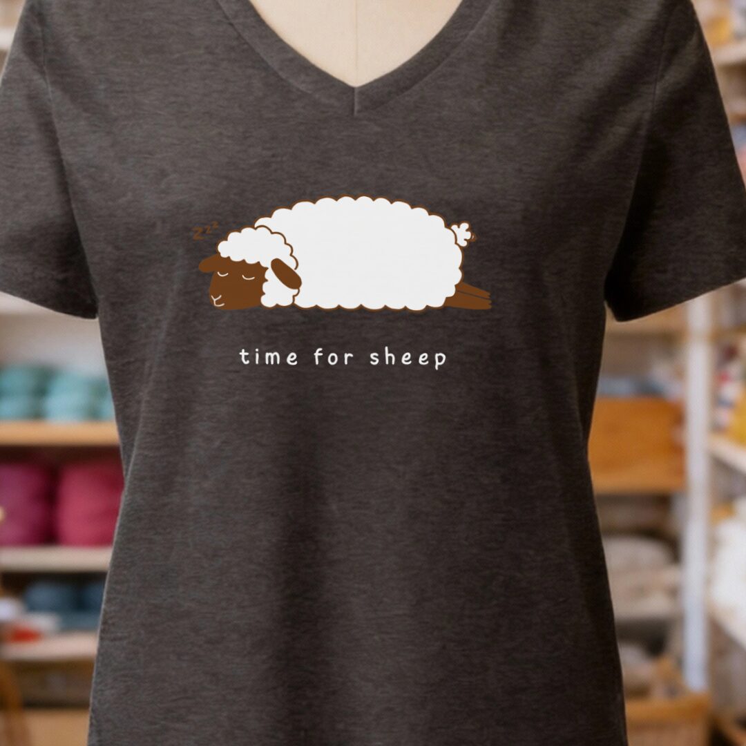 Time for Sheep V-Neck T-Shirt Dark Grey t-shirt
