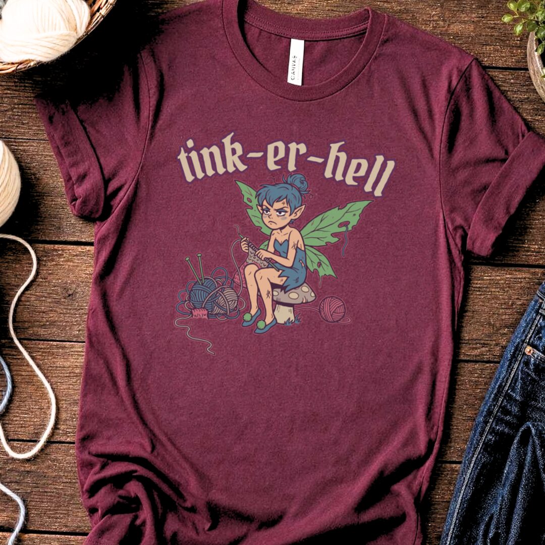 Tink-er-hell T-Shirt Maroon t-shirt