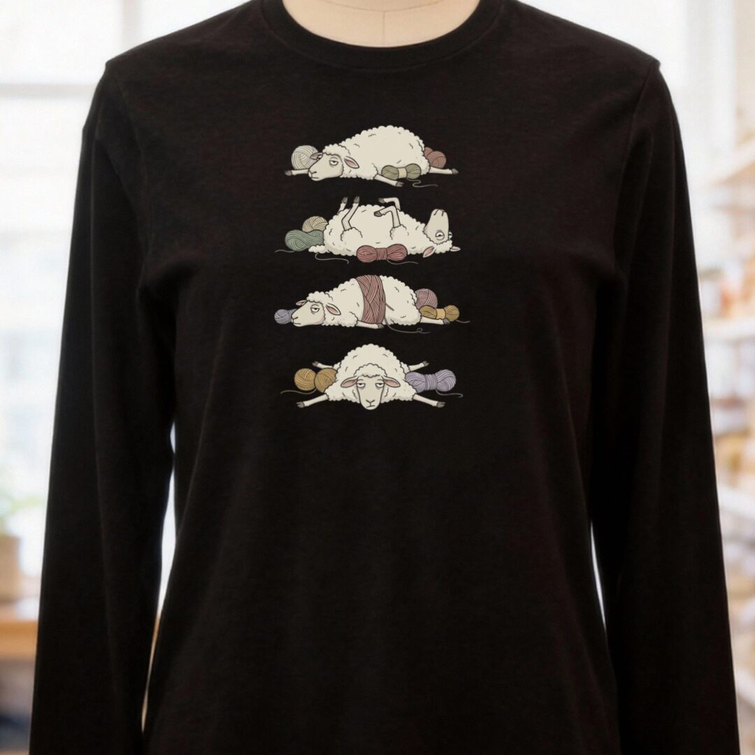 Tired Sheep Long Sleeve Tee Black t-shirt