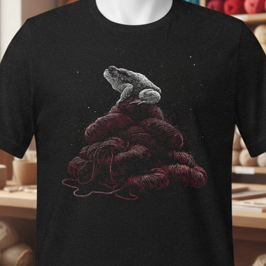 Toad On Yarn Black T-Shirt.jpg