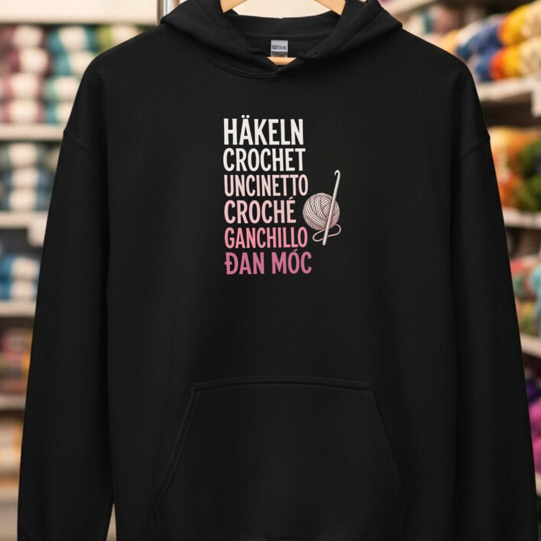 Translate Crochet Hoodie Black t-shirt