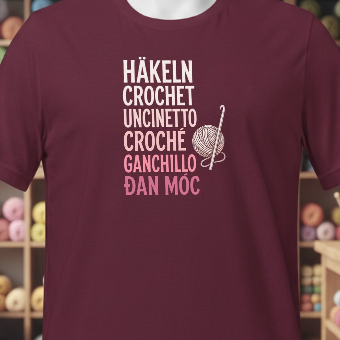 Translate Crochet T-Shirt Maroon t-shirt