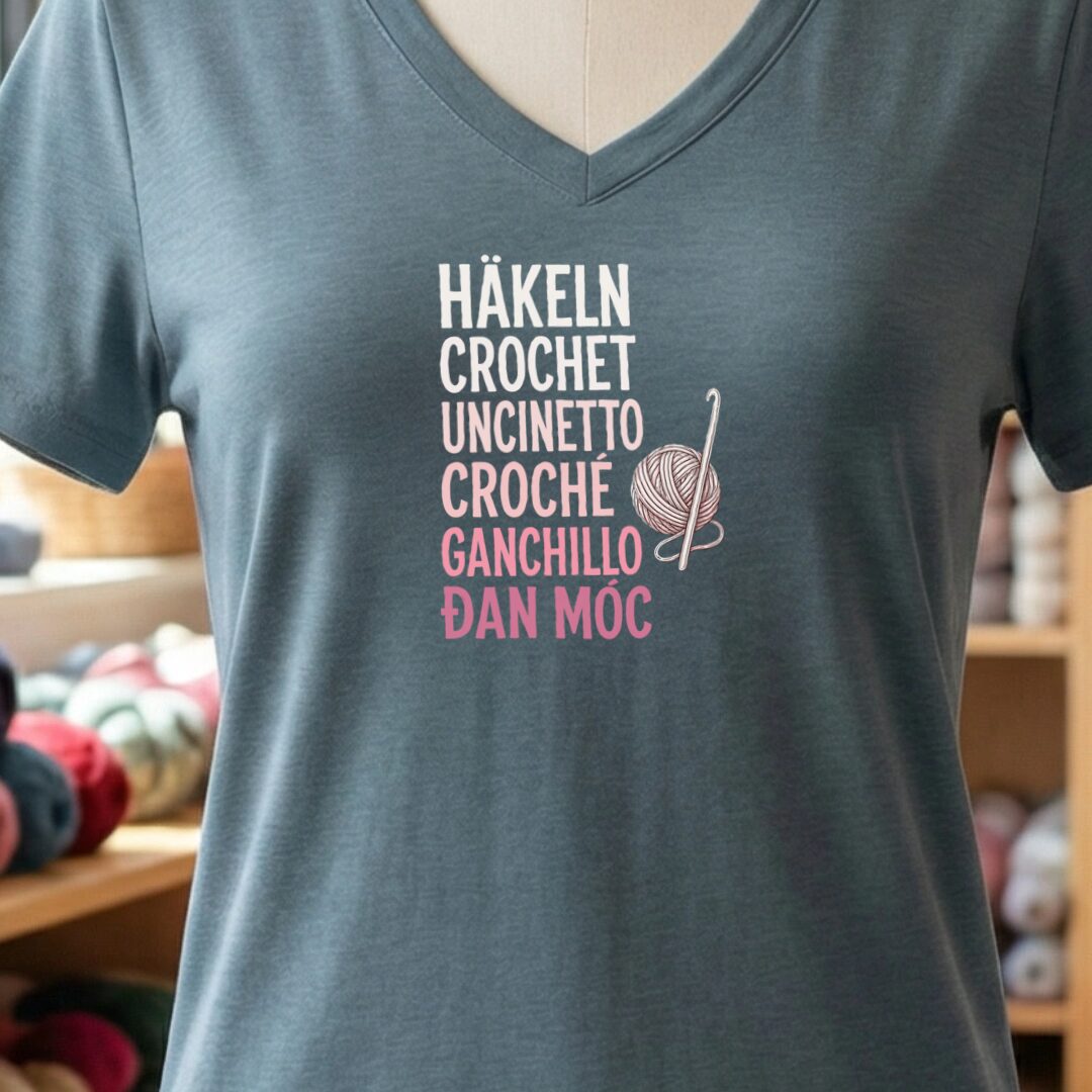Translate Crochet V-Neck T-Shirt Slate t-shirt