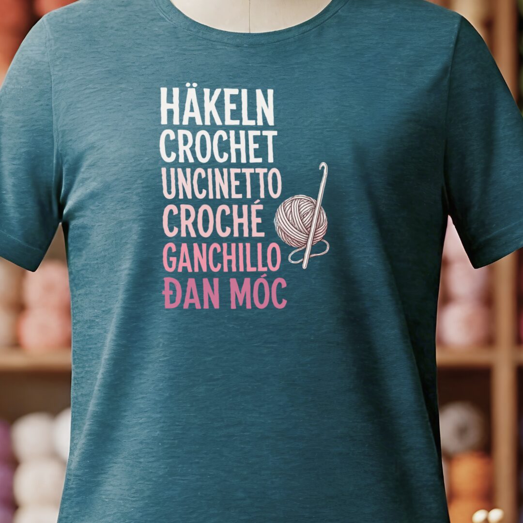 Translate Crochet T-Shirt Teal Blue t-shirt