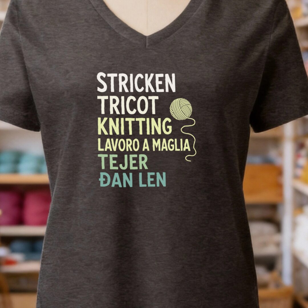 Translate Knitting V-Neck T-Shirt Dark Grey t-shirt