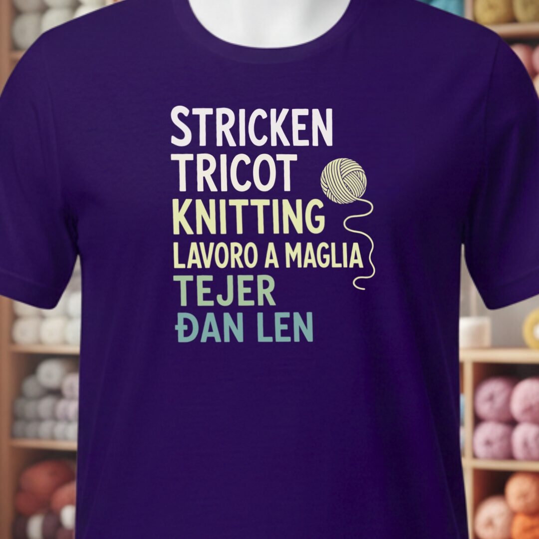 Translate Knitting T-Shirt Purple t-shirt