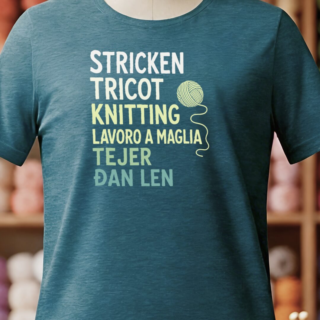 Translate Knitting T-Shirt Teal Blue t-shirt